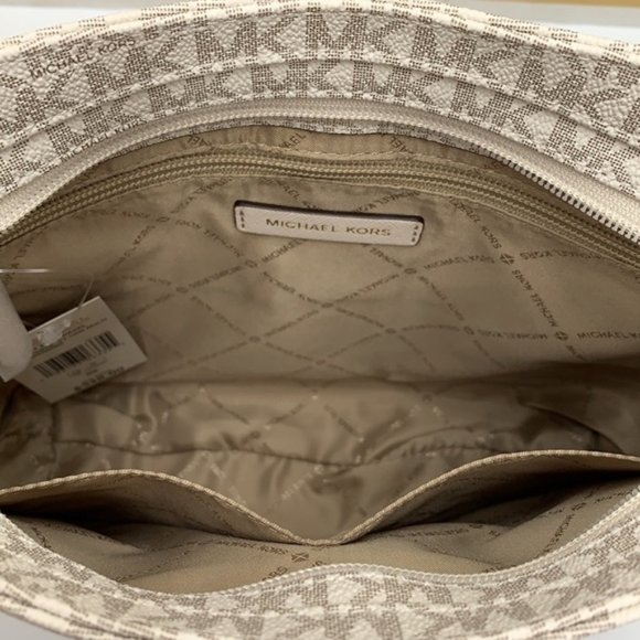 Michael Kors Jet Set Travel Large Messenger Crossbody Bag Light Cream Multi - Picture 12 of 16